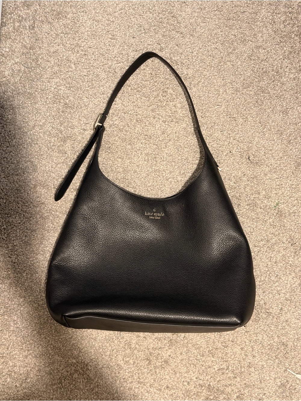 kate spade Black Pebbled Leather Shoulder Hobo